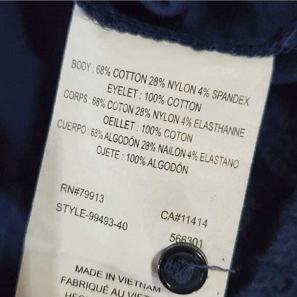 Motherhood Maternity Blue Button-Up Sleeveless Eyelet Dress, Size Small - Picture 6 of 9